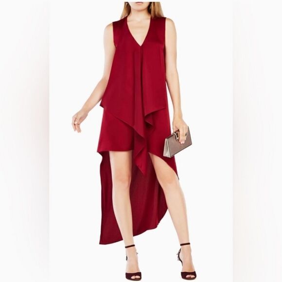 BCBCMaxAzria Tara Dress - Multicolor Abstract Tie Dye - Asymmetrical Maxi Dress - Picture 11 of 15